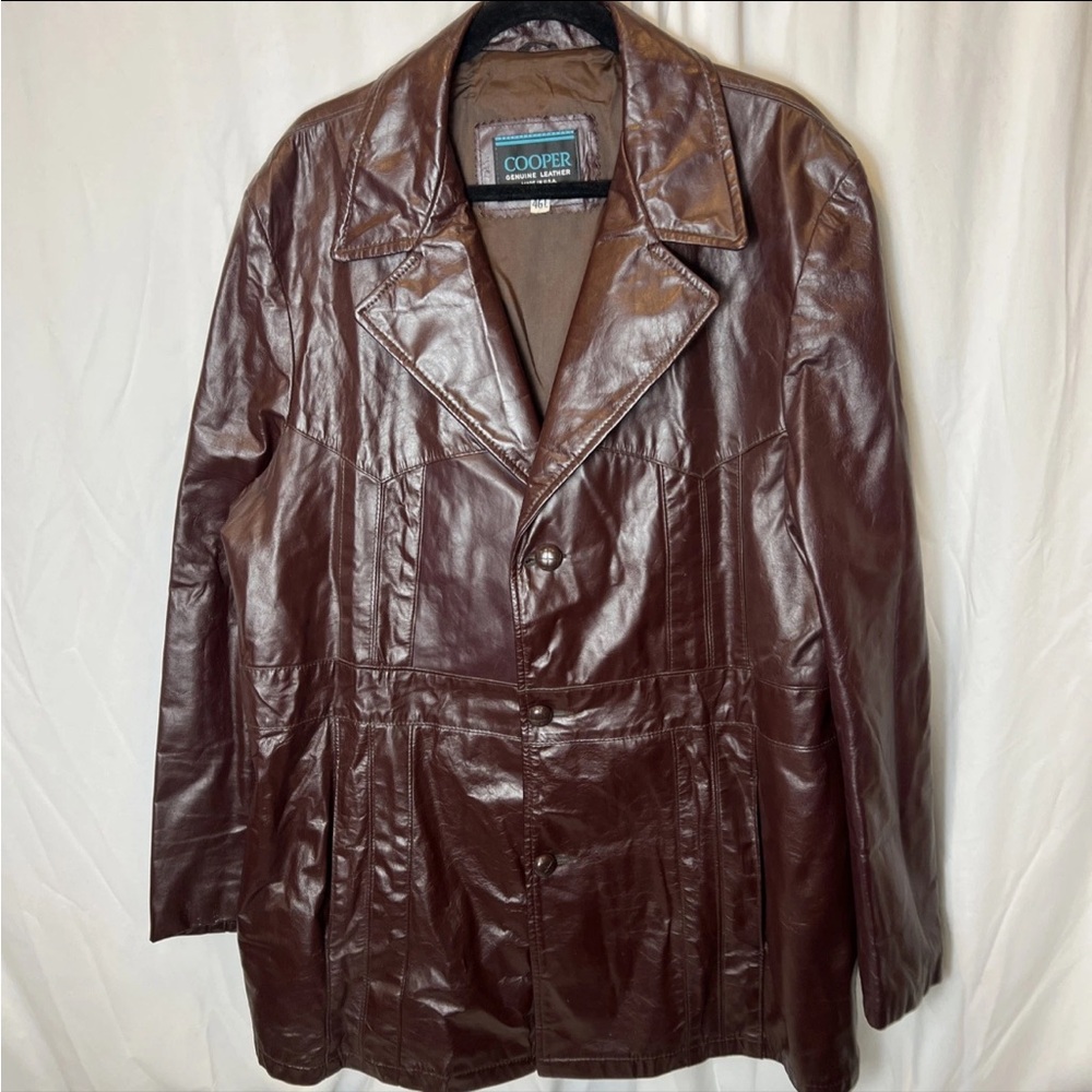 Vintage Cooper Brown Leather Men's Jacket